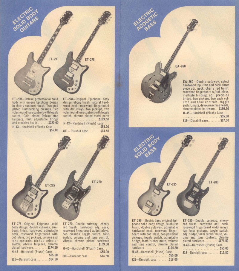 1974 Epiphone Guitar Catalogue